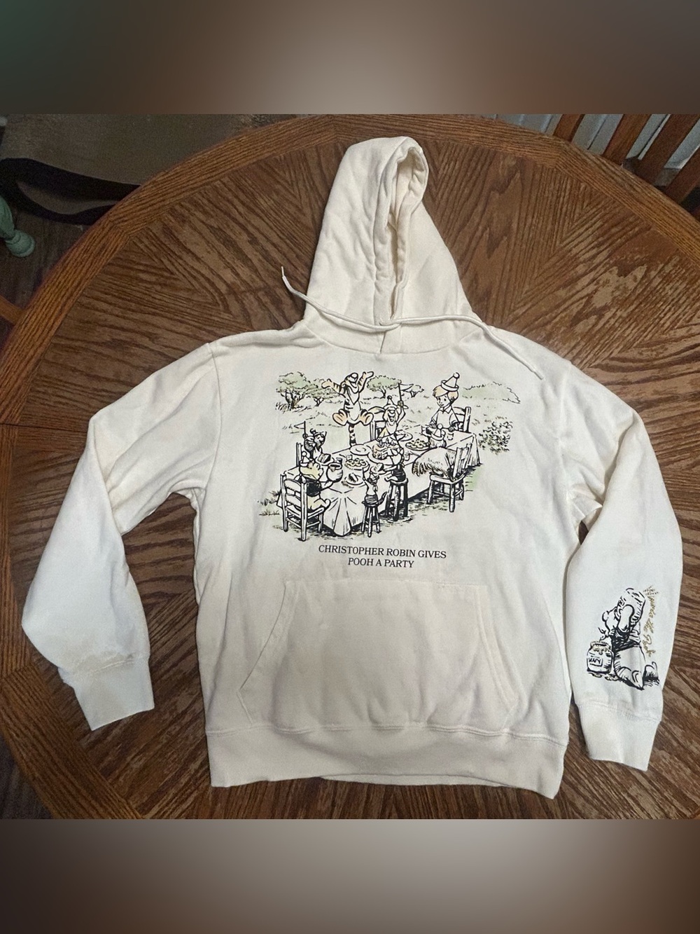 Disney Winnie the Pooh "Christopher Robin Gives Pooh a Party" Graphic Hoodie, S